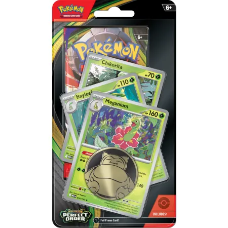 Pokemon TCG: Mega Evolution - Perfect Order - Premium Checklane Blister - Meganium Bayleef Chikorita